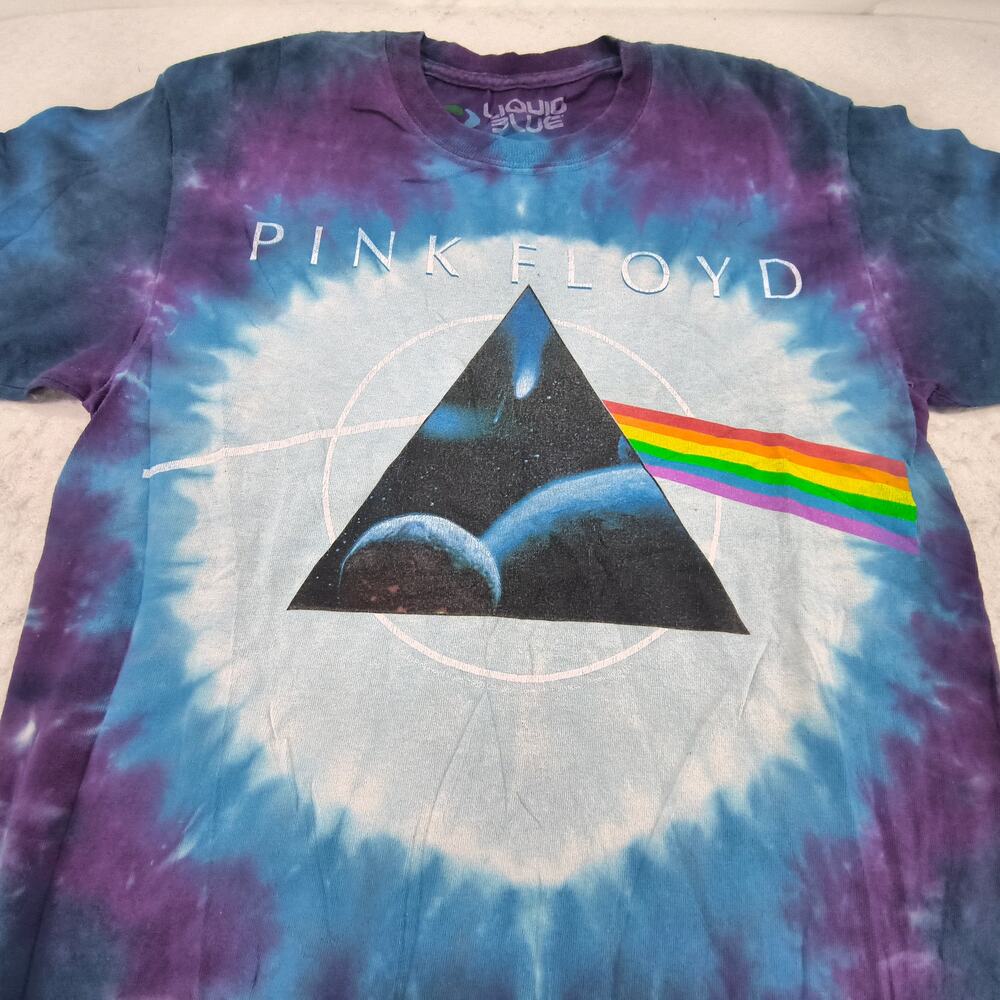 Pink Floyd Liquid Blue Band Short Sleeve Crew Neck T Shirt Mens Size S Tie Dye